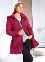 Funktionsjacke mit dezentem Streifendessin RUBINROT