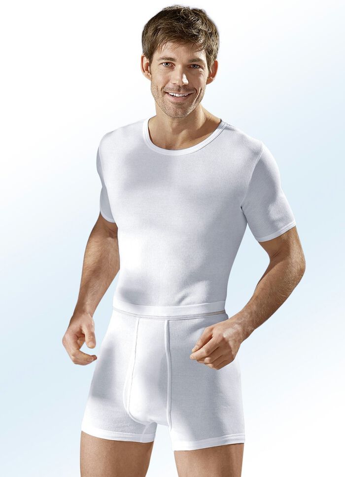 Hermko Dreierpack Schlupfjacken aus Doppelripp, wei&szlig; 