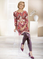 Leggings in feiner Glanz-Optik AUBERGINE