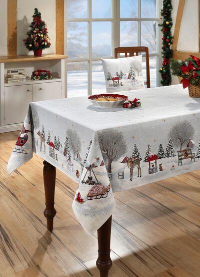 Tisch- und Raumdekoration aus Gobelin 