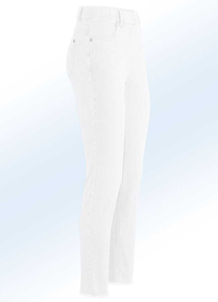Magic-Jeans mit angesagtem Fransensaum WEISS
