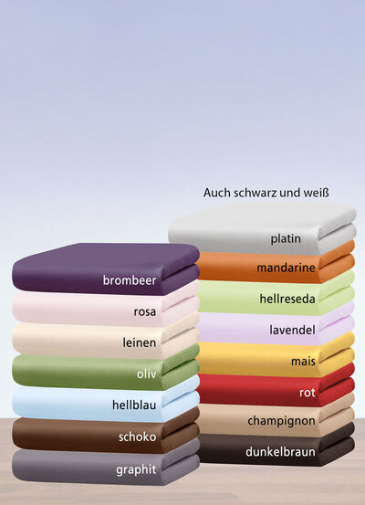 Mako-Feinjersey-Spannbetttücher und Kissenbezüge aus 100% Baumwolle 