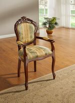 Esszimmerst&uuml;hle mit Gestell aus massivem Buchenholz GR&Uuml;N-NUSSBAUM