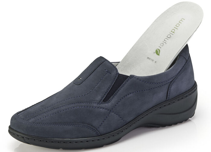 Waldläufer Slipper aus hochwertigem Nubukleder DUNKELBLAU