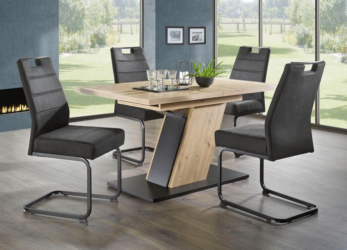Essgruppe, 5-teilig, in modernem Design ARTISAN EICHE-ANTHRAZIT