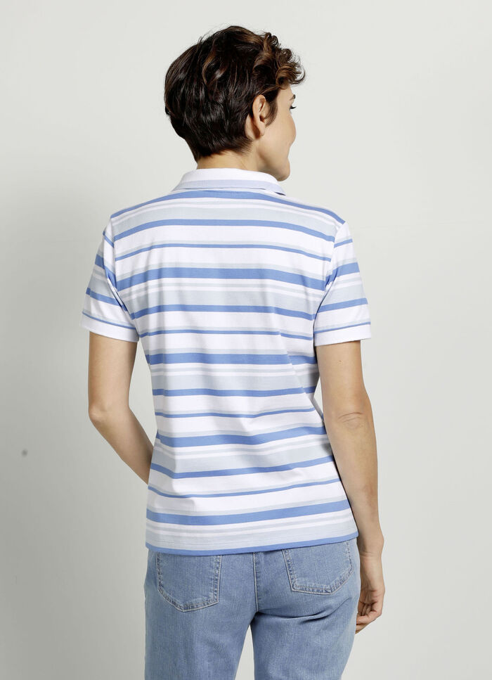 Poloshirt mit Kontrast-Rippenb&uuml;ndchen 