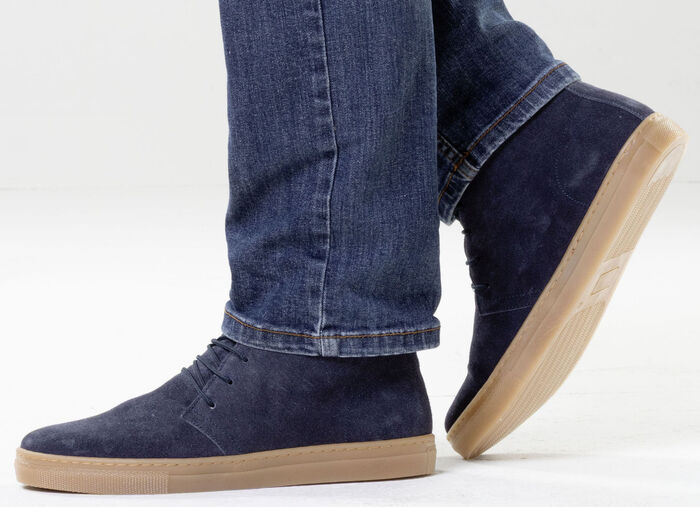 GINO GALANTE, gefütterte Herren-Boots, Winterschuhe, mit Wolle MARINE