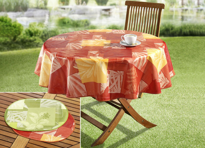 Wachstuch-Serie mit farblich abgestimmtem Schrägband TERRA