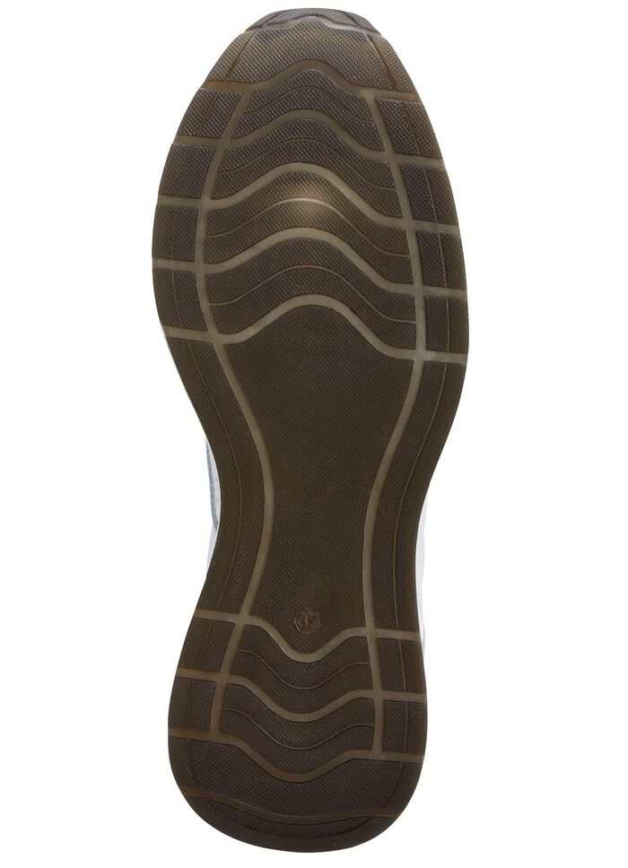 ELENA EDEN Schn&uuml;rschuh mit gl&auml;nzend bedrucktem Elastikmaterial WEISS-HELLGRAU