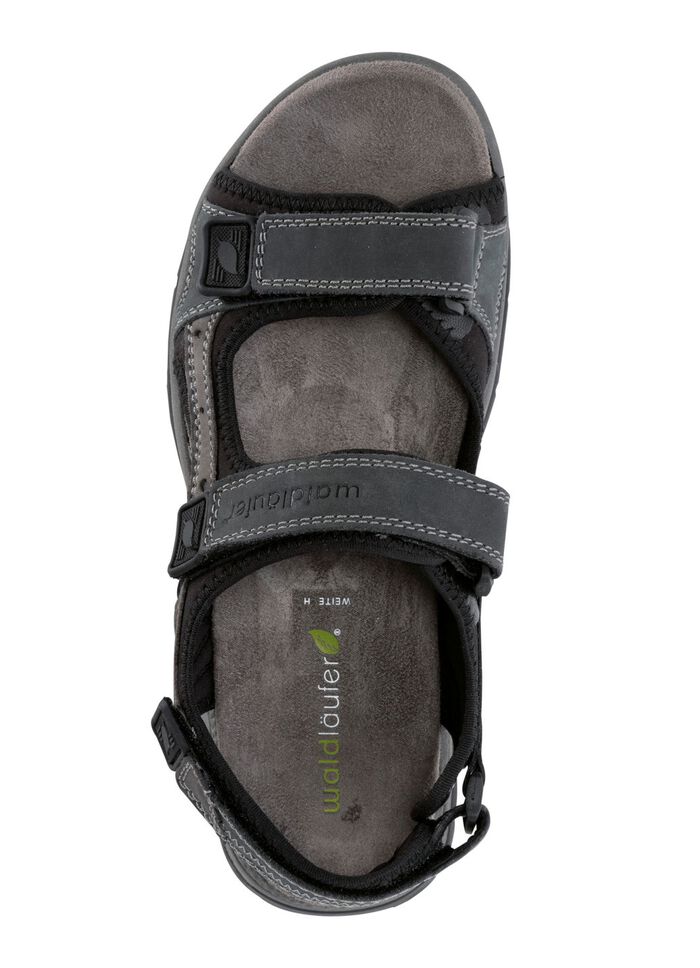 Waldl&auml;ufer Trekking-Sandale aus Nubukleder BLAU-GRAU-SCHWARZ
