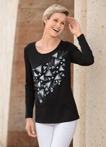 Shirt mit Kontrastdruck SCHWARZ