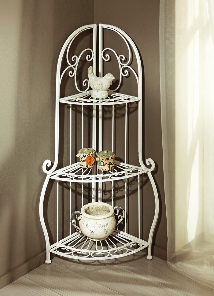 Dekoratives Eckregal aus Eisen 