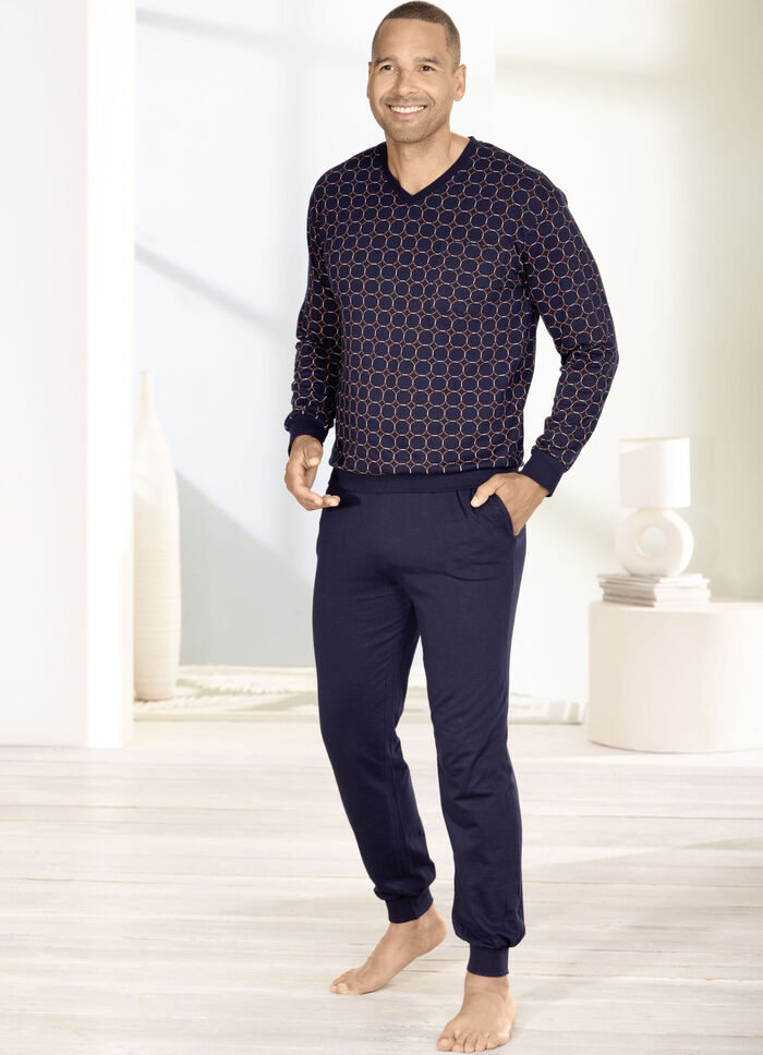 Schlafanzug mit B&uuml;ndchenabschl&uuml;ssen 