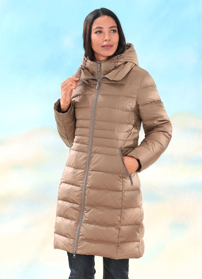 Daunen-Kurzmantel mit Rei&szlig;verschlussleiste 