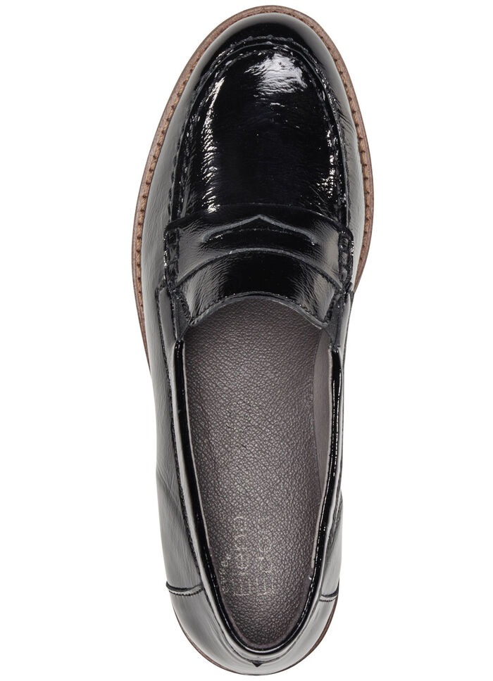 ELENA EDEN Loafer aus edlem Knautschlackleder SCHWARZ