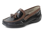ELENA EDEN, klassische Damen-Slipper, mit herausnehmbarem Fußbett SCHWARZ-BRAUN