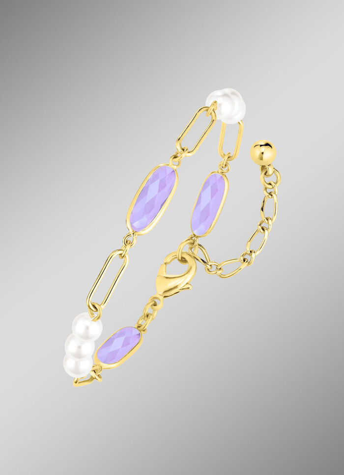 Schmuckset, 3-teilig, aus Messing mit Kristallsteinen 