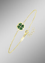 Zartes Gl&uuml;ck &ndash; Armband mit Malachit-Kleeblatt 