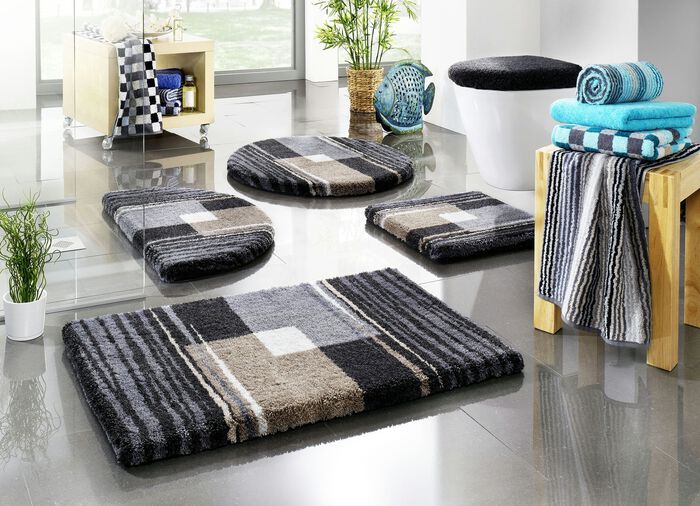 Badgarnitur mit rutschhemmender R&uuml;ckseite ANTHRAZIT