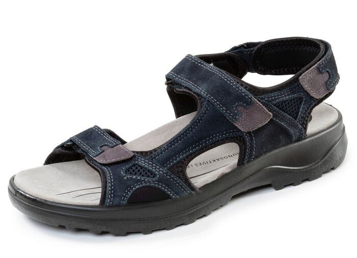 Sportliche Herren-Trekkingsandalen, Weite H, mit Klettverschluss DUNKELBLAU