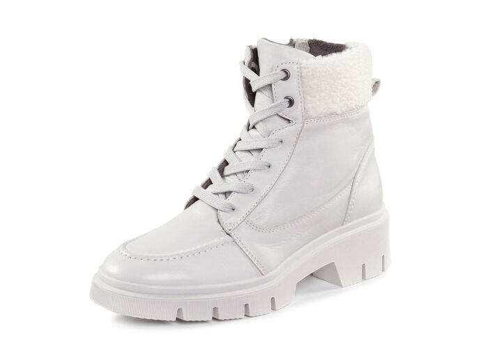 ELENA EDEN Schn&uuml;r-Stiefelette mit kuscheligem Teddy-Kragen EISGRAU