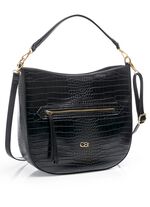 Collezione Allessandro Tasche aus krokogepr&auml;gtem Synthetikmaterial SCHWARZ