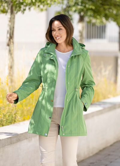 Longjacke mit Durchzugsband und Stopper in der Taille 