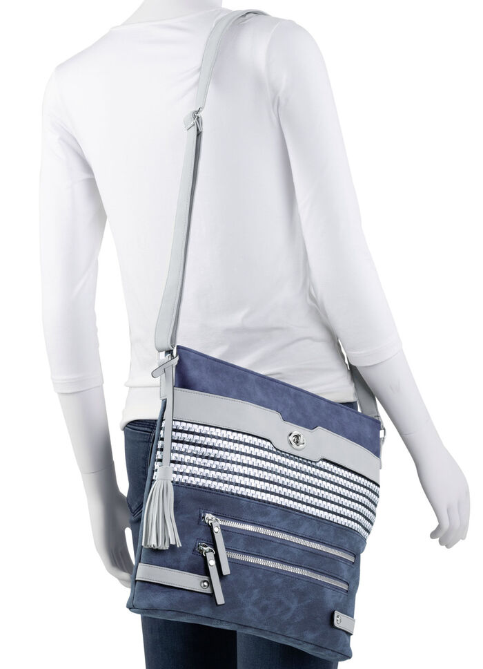 Tasche mit teilweise glitzernden Flechtdurchzügen JEANS