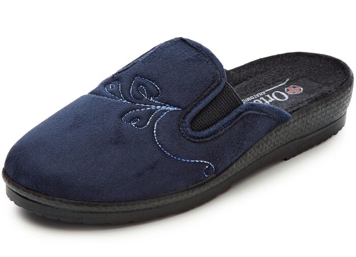 Zweierpack, klassische Damen-Hausschuhe, Weite H, mit Gummizug 