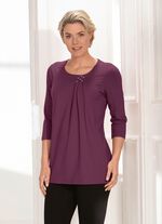 Longshirt in legerer Form in 2 Farben AUBERGINE