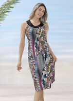 Ärmelloses Kleid mit farbbrillantem Druckdessin 