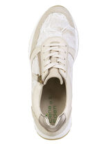 ELENA EDEN, elegante Damen-Sneaker, Weite G, mit herausnehmbarem Fu&szlig;bett BEIGE-WEISS