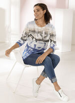 Edel-Jeans in 7/8-L&auml;nge mit h&uuml;bschem Glitzersteinchenbesatz JEANSBLAU