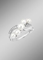 Perlenglanz und strahlende Eleganz: Damenring mit S&uuml;&szlig;wasser-Zuchtperlen 