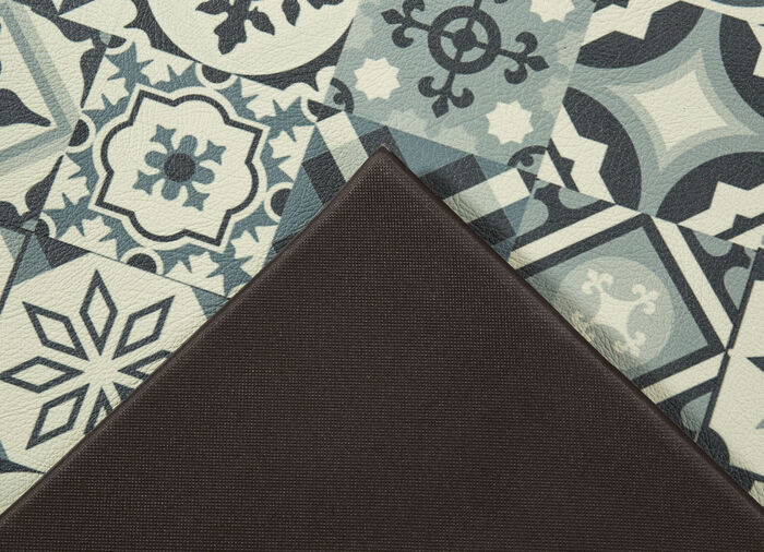 Strapazierfähiger Küchenläufer und -teppich im Fliesen-Design GRAU