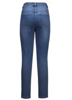 Jeans mit floralen Lochstickereien und Strasssteinchen 