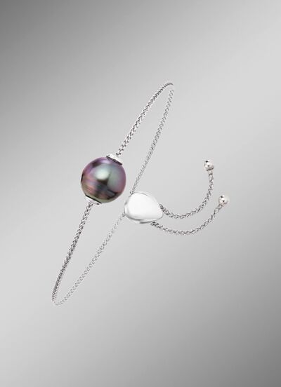 Armband mit Tahiti-Zuchtperle in Barockform 