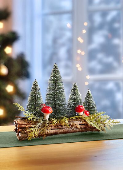 Tannenbaum-/Pilz-Gesteck 