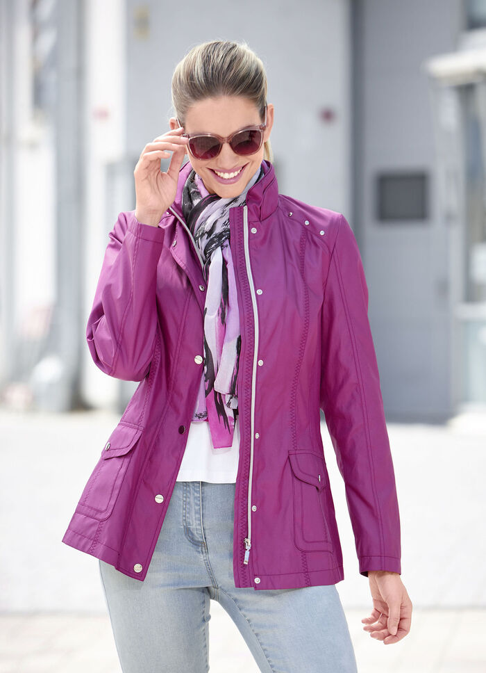 Jacke mit Ziernieten an der Schulterpartie FUCHSIA