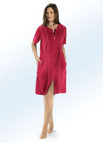 Hauskleid in Knie umspielender Form ROT