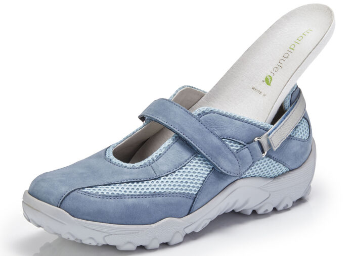 Waldläufer Slipper mit verstellbaren Klettverschlüsse JEANS