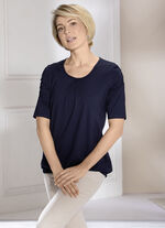 Shirt mit Kellerfalte in 2 Farben MARINE