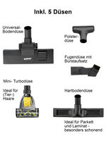 Bodenstaubsauger-Set inklusive 5 Düsen 