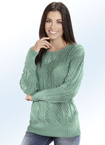 Pullover mit streckendem Mustermix JADEGRÜN