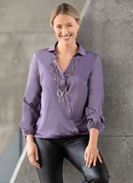 Bluse mit innenliegendem Druckknopf in 2 Farben LILA