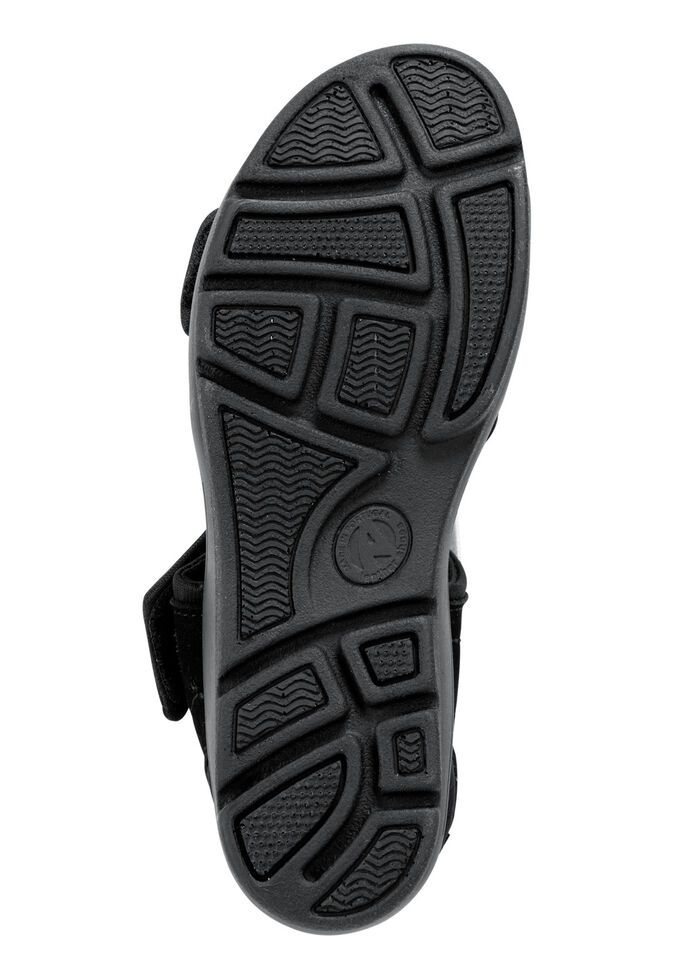 ELENA EDEN Sandale aus weichem Nubukleder und schwarzem Elastikmaterial SCHWARZ