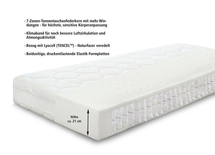 7-Zonen-Tonnentaschenfederkern-Matratze von Hemafa 