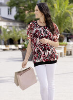 Poncho-Tunika mit elastischem Bund 