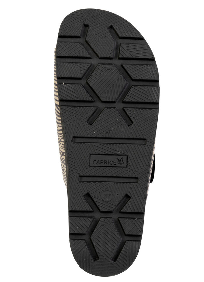 Caprice, trendige Damen-Pantoletten, Weite G, mit herausnehmbarem Fu&szlig;bett SCHWARZ-SAND