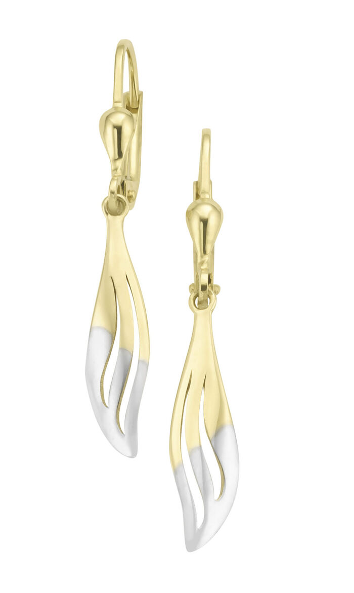 Klassische, glänzende Ohrringe in Bicolor 